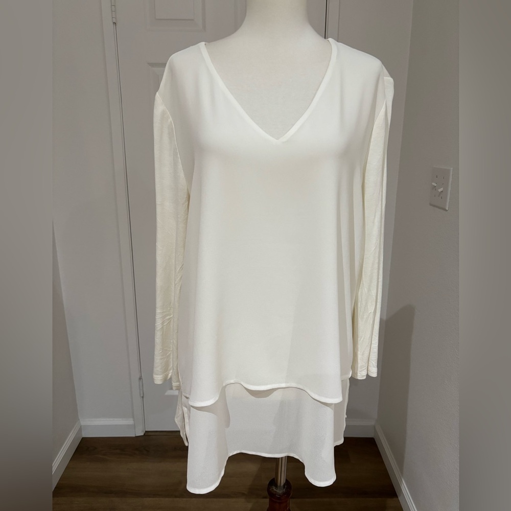 Michael Kors Ivory V-Neck Tunic Size Large